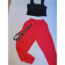 Conjunto Calça E Cropped Infantil Criança Estilosa