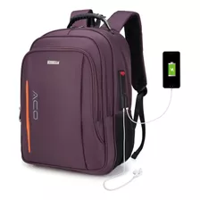 Mochila Notebook Facul Escolar Cabo Usb E Fone Impermeavel