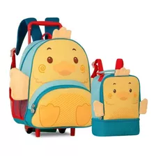 Kit Mochila Rodinha Lancheira Berçario Maternal Infantil Pet