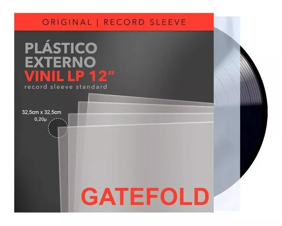 100 Plástico Externo Lp Vinil Gatefold + 100 Internos