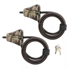 Candado De Cable Python, 6 Ft, Negro, 2 Pack Camuflaje