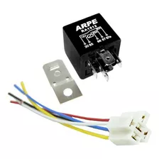 02 Pçs Relé Auxiliar Universal 5 Pinos 40amp 12v C/ Chicote