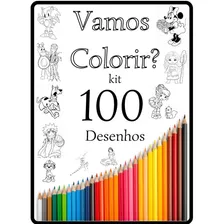 Kit 100 Desenhos Para Colorir Em Folha A4 - 2 Por Folha