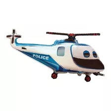 Balão Metalizado Helicóptero Policia - Flexmetal - (96cm)