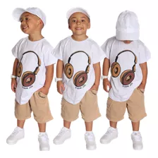 Conjunto Infantil Camiseta E Shorts Roupa Masculino 2 Ao 12