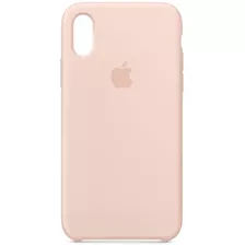 Funda De Silicona Para iPhone XS, Color Rosa Y Arena