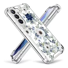 Funda Cutebe Para Samsung Galaxy S22 - Blue And White Floral