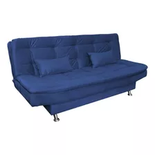 Sofá Cama 3 Cuerpos Tela Siena Azul