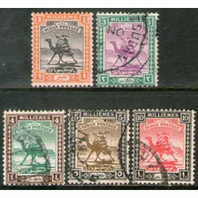 Sudán Serie X 5 Sellos Usados Cartero A Camello Años 1921-22