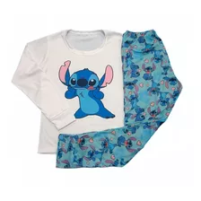 Pijama Mujer Manga Larga Invierno Stitch Bob Esponja Netflix