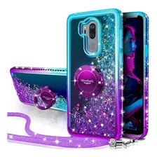 LG G7 Funda, LG G7 Thinq Case Silverback Moving Líquido Holo