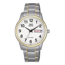 Reloj Q&q Superior Malla Combinada Ac. Inox. Mod S330, 10bar