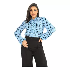 Blusa Feminina Manga Longa Com Laço Delicada Sku:bml18