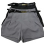 Kit 2 Shorts Feminino Alfaiataria Cinto Bolsos Tendência