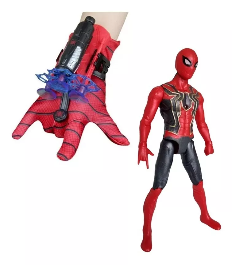 Guante Spiderman Lanza Dardos + Muñeco 17cm Juguete