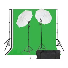 Kit Fundo Infinito Verde Newborn Softbox Iluminação Continua