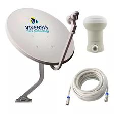 Kit Antena Banda Ku Vivensis + Lnbf Simples + Kit Cabo 15 Mt