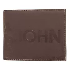 Carteira John John Masculina Couro Big Logo Marrom