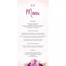 Menu / Cardápio Casamento Floral - Arte Digital