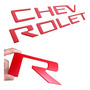 Letras Chevrolet 2023 Tapa Trasera Color Rojo 3d