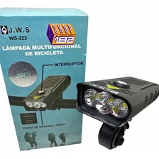 Lanterna Farol Bike 2400 Lúmens Com Power Bank De 5200mah