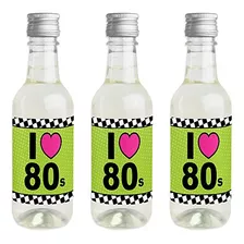 80's Retro - Mini Pegatinas De Etiquetas Para Botellas De Vi