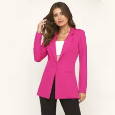 Maxi Blazer Alfaiataria Feminino Longo Acinturado C/ Forro