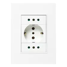 Plaqueta Tomacorriente Bauhaus Toma Schuko Y 2 L/mod Blanco