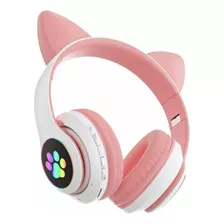 Fone De Ouvido Bluetooth Led Orelha Gato Headphone Cat Ear