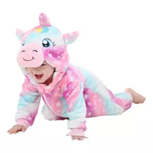 Pijama Kigurumi De Bebes Animalitos Unicornio Multicolor