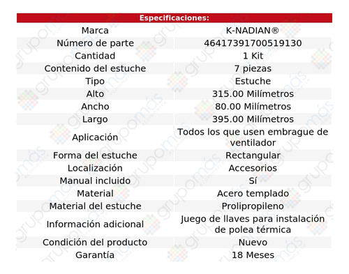 Herramienta P/instalar Fan Clutch K-nadian W150 V8 5.9l 1993 Foto 3