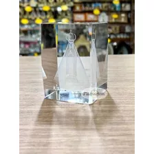 Cristal Cubo Nossa Senhora Aparecida 5,5cm Pedra Vidro Linda