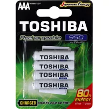 Pilha Recarregável Toshiba Aa 950 Com 4 Und Rtu Original Nf