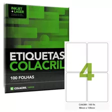 Etiqueta Adesiva A4 Ca4389 99x39 Mm 100 Fls Colacril