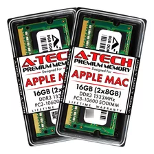 Kit A-tech De 16gb (2x8gb) Ddr3 1333mhz Sodimm Pc3-10600 Ram