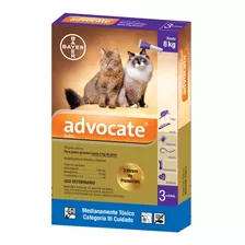 Antipulgas Advocate Hasta 8 Kg X 3 Unidades Para Gato