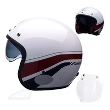 Capacete Lucca Squad Glossy White C/ Viseira Solar Interna 