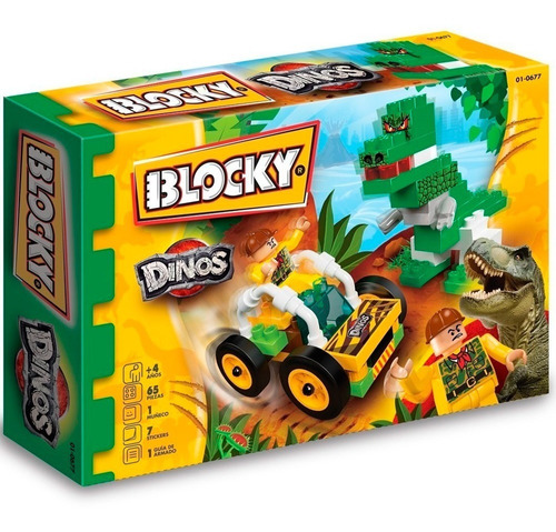 Bloques Para Armar Blocky Dinos 01-0677 65 Piezas En Caja