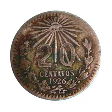 Moneda 20 Centavos 1926 Plata 0,720 Plata Fecha Clave