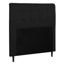 Cabeceira De Casal 140cm Luna I02 Suede Preto - Mpozenato