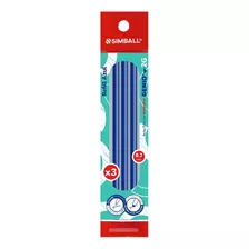 Repuesto Roller Borrable Simball Genio 2g 0.7 Tinta Azul X3u