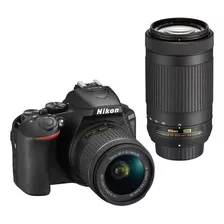  Nikon Kit D5600 + Lente Af-p Dx 18-55mm Vr + Lente Af-p Dx 70-300mm Dslr Color Negro