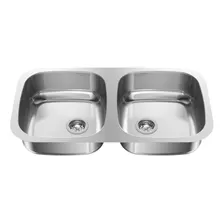 Cuba Dupla Cozinha Gourmet Pia Aço Inox 71x36cm Prof. 14cm Cor Prateado