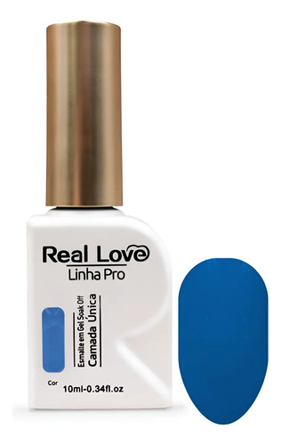 Esmalte Em Gel Camada Única Real Love Linha Pro - 10ml Azul 56