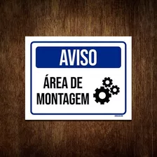 Placa De Sinalização Aviso Área De Montagem 27x35