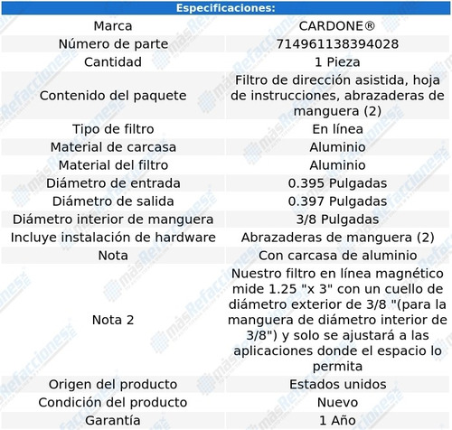 Filtro Direccin Hidrulica Mitsubishi Starion 1983-1989 Foto 5