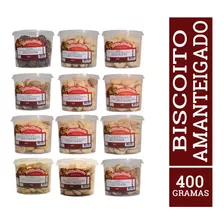 12 Potes Biscoito Amanteigado Bolachinha Delicia Mineira