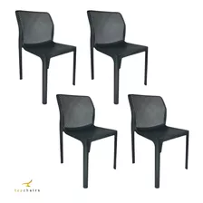 4 Cadeiras Jantar Cozinha Gourmet Top Chairs Laryssa Preto