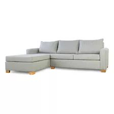 Sillon Esquinero En L 4 Cuerpos 250x180 Chenille Patas Pvc Color Gris Diseño De La Tela Rustica