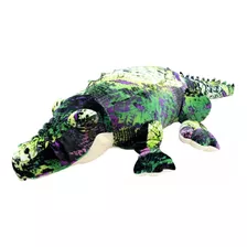 Crocodilo Multi Tons De Verde Deitado 81cm Pelúcia